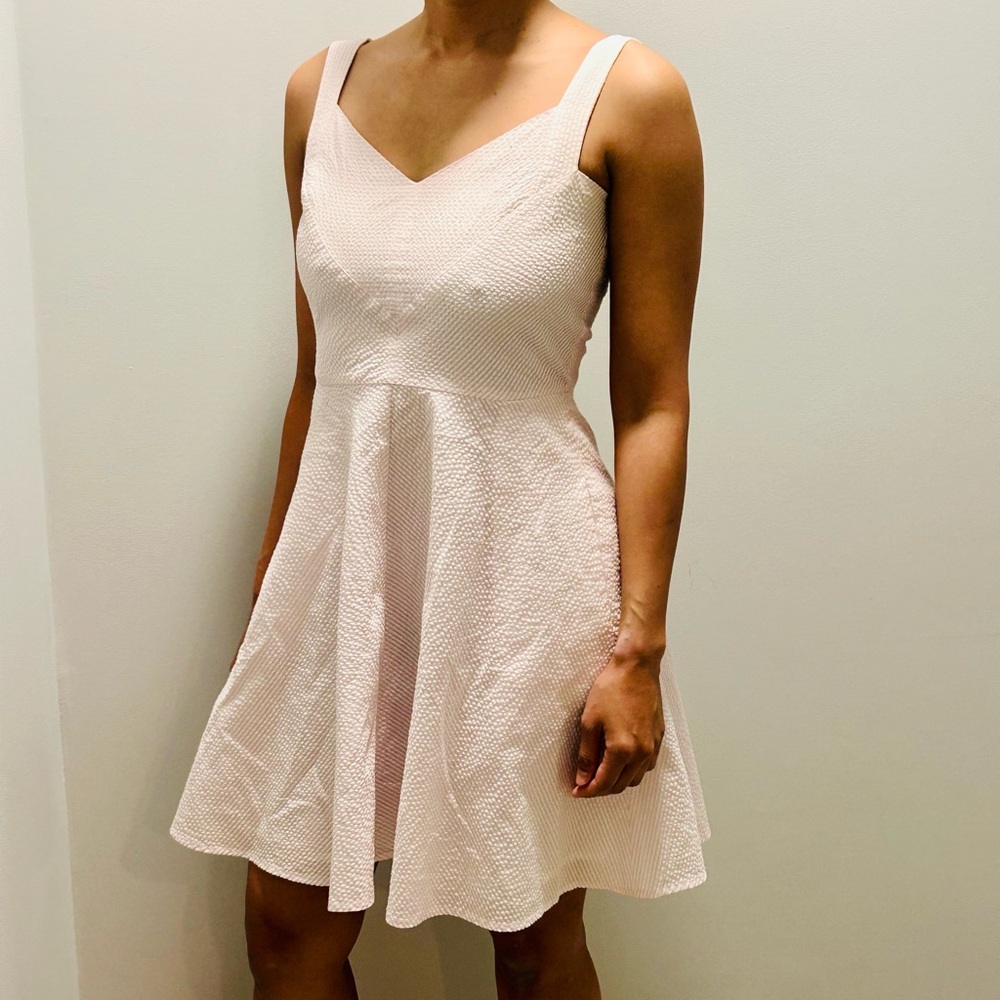 (Almost New) Ann Taylor Pink Seersucker Dress